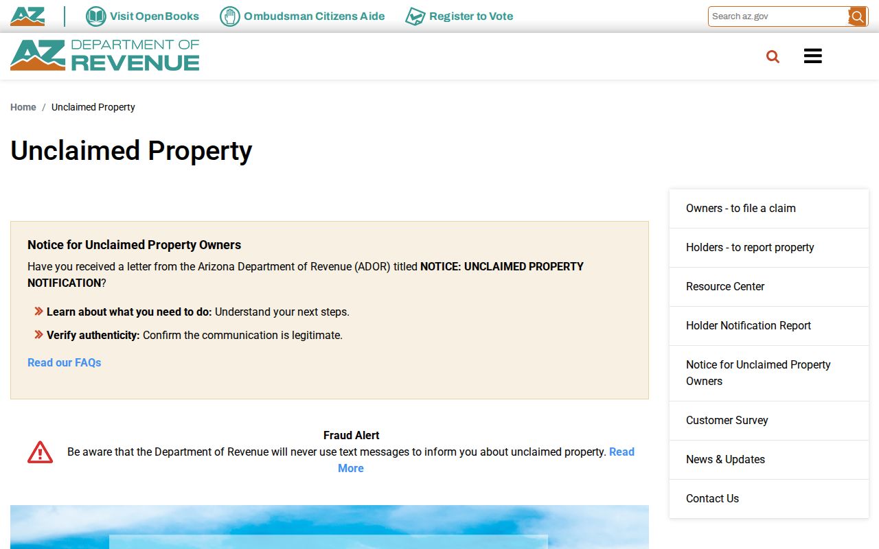 Goodyear resident lookup in the Arizona unclaimed-property name search